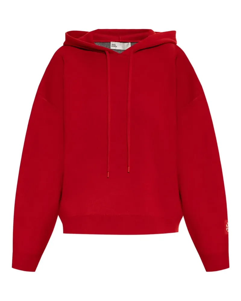 Tory Burch Gestrickter Hoodie mit Logo - Rot Rot