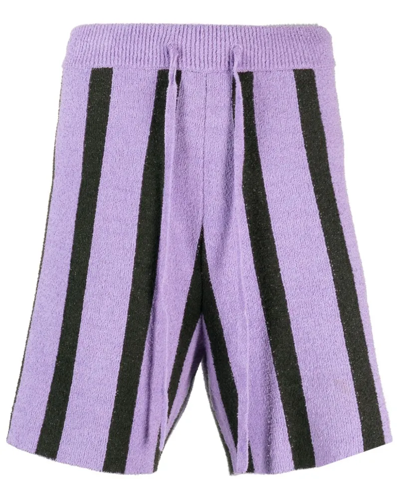 Nanushka Gestreifte Walter Frottee-Shorts - Violett Violett