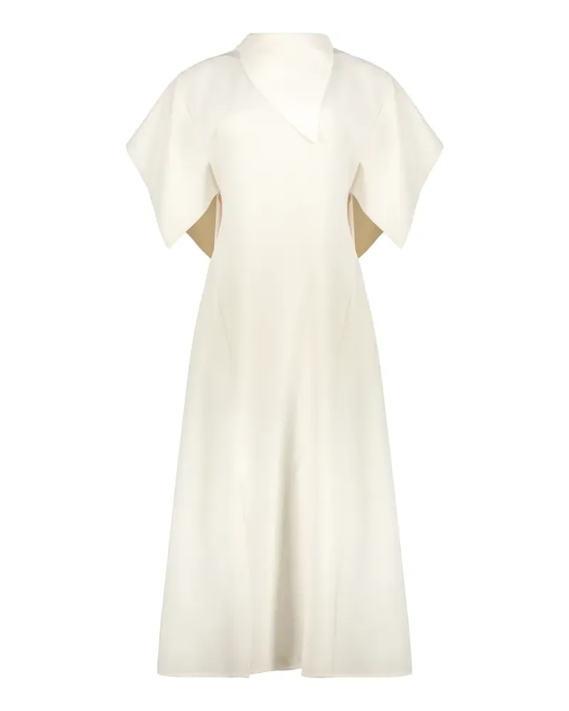 ELLERY cape-sleeve V-neck midi dress - Weiß Weiß