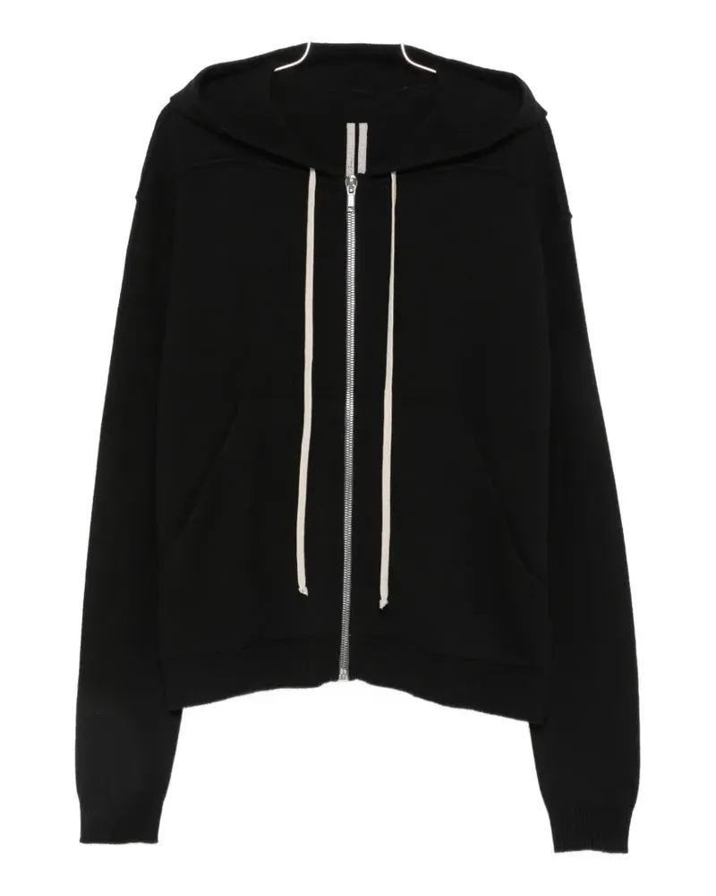 Rick Owens zip-up drawstring hoodie - Schwarz Schwarz