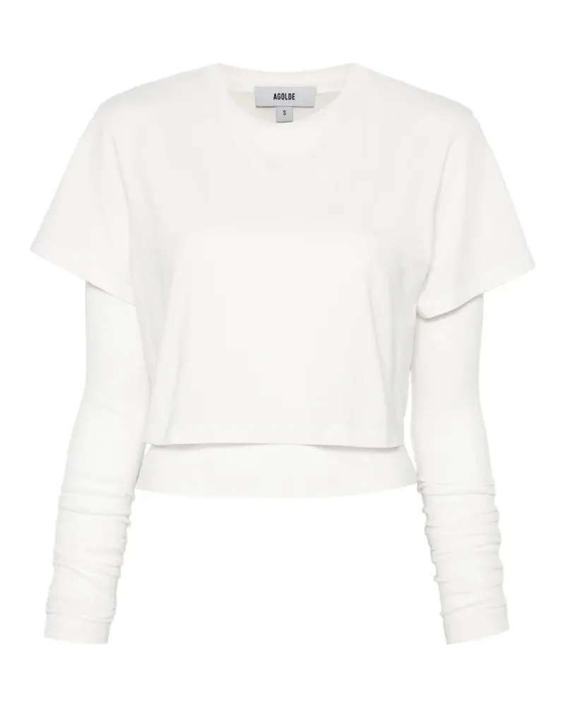 AGOLDE Romily T-Shirt mit rundem Ausschnitt - Weiß Weiß