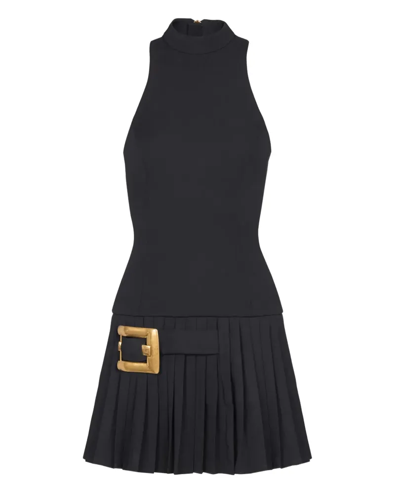 Balmain Kleid mit plissierter Schnalle - Schwarz Schwarz