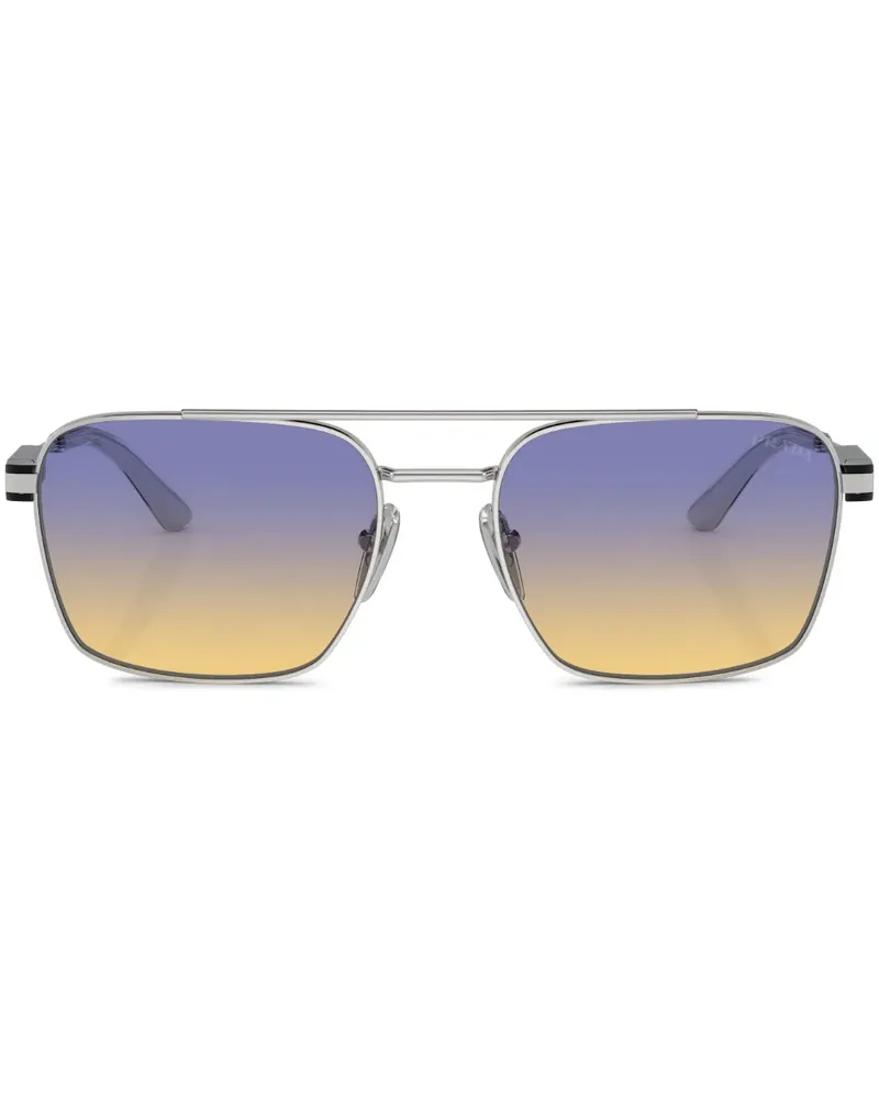 Prada Sonnenbrille mit eckigem Gestell - Silber Silber