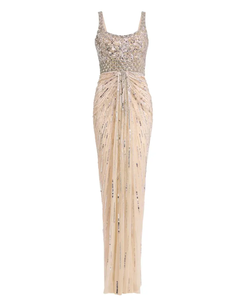 Jenny Packham Elixier-Kleid mit Pailletten - Nude Nude