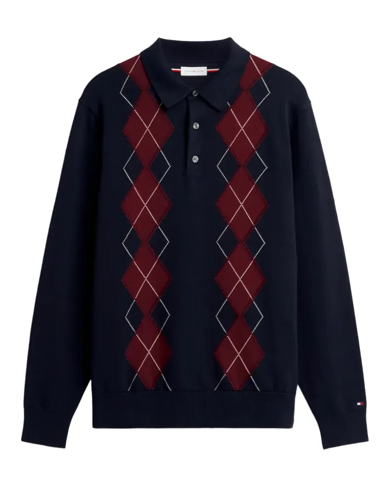 Tommy Hilfiger argyle-pattern polo sweater - Blau Blau
