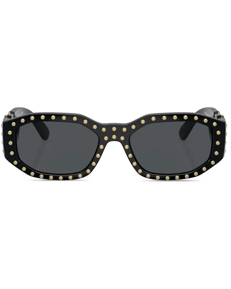 Versace Biggie Sonnenbrille mit Nieten - Schwarz Schwarz