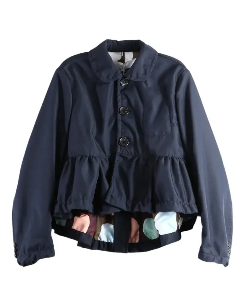 Comme des Garçons Jacke mit Knopfleiste und Rüschen - Blau Blau