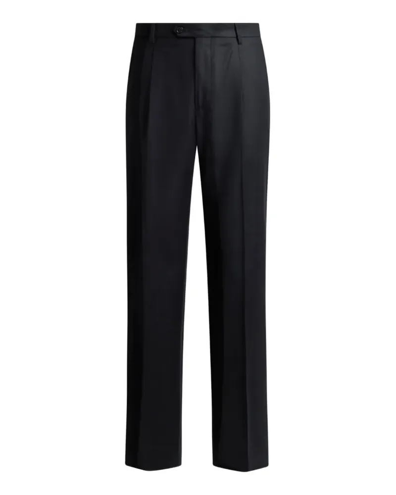 Etro Hose aus Wollflanell mit Bügelfalte - Schwarz Schwarz