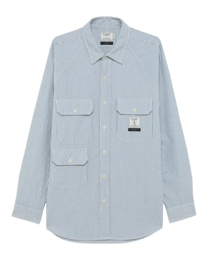Engineered Garments striped seersucker-texture shirt - Blau Blau
