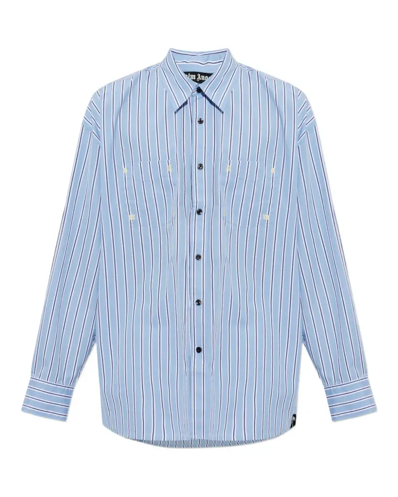 Palm Angels striped cotton shirt - Blau Blau