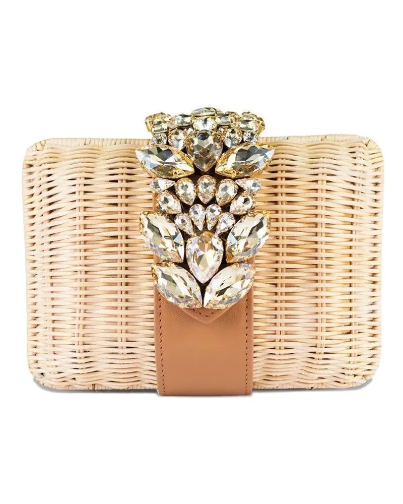 GEDEBE Capri Clutch mit Kristallen - Nude Nude