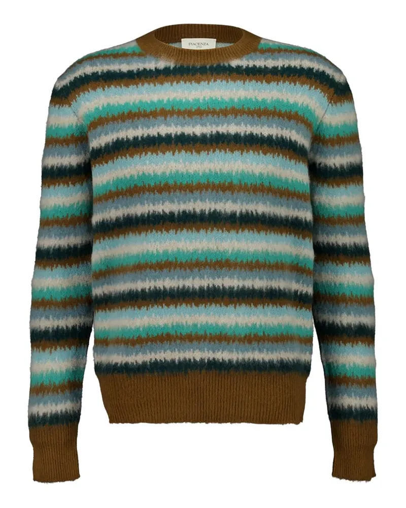 Piacenza Cashmere Gestreifter Pullover - Blau Blau
