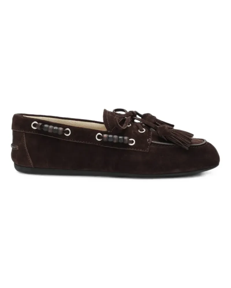 Miu Miu Segelschuhe aus Wildleder - Braun Braun