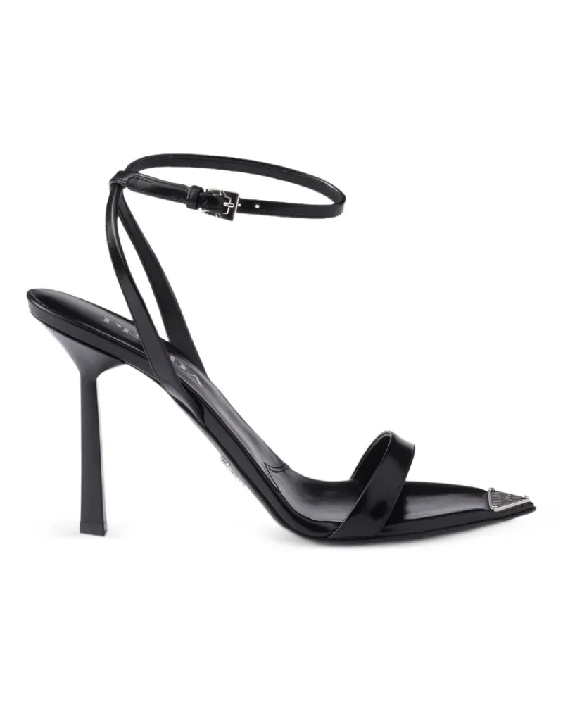 Prada Sandalen aus gebürstetem Leder - Schwarz Schwarz