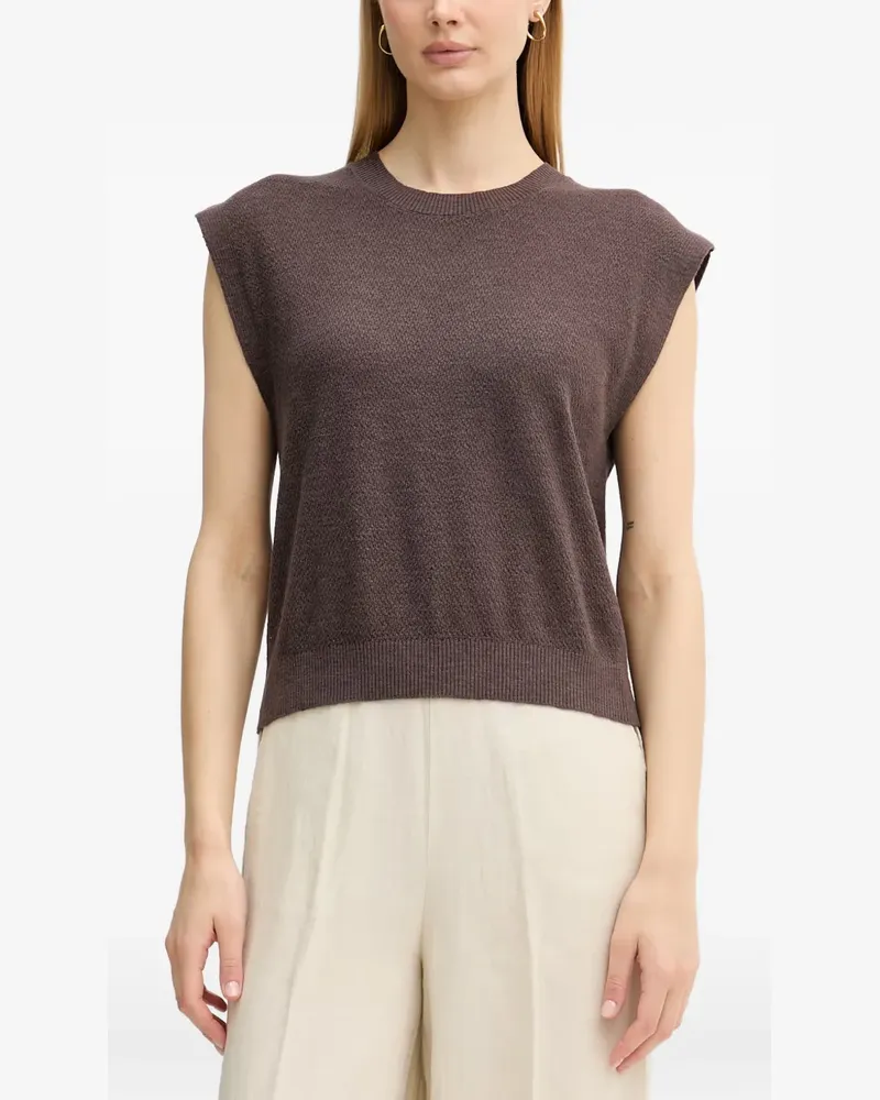 Benetton ribbed-trim knitted top - Braun Braun