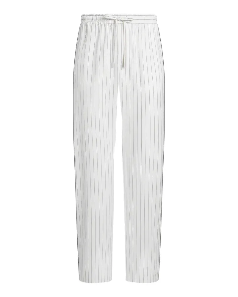Dolce & Gabbana Gestreifte Popeline-Hose - Weiß Weiß
