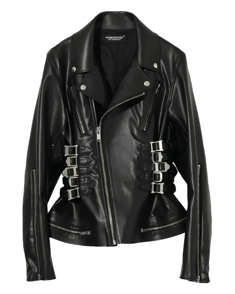 Undercover Bikerjacke mit Schnallendetail - Schwarz Schwarz