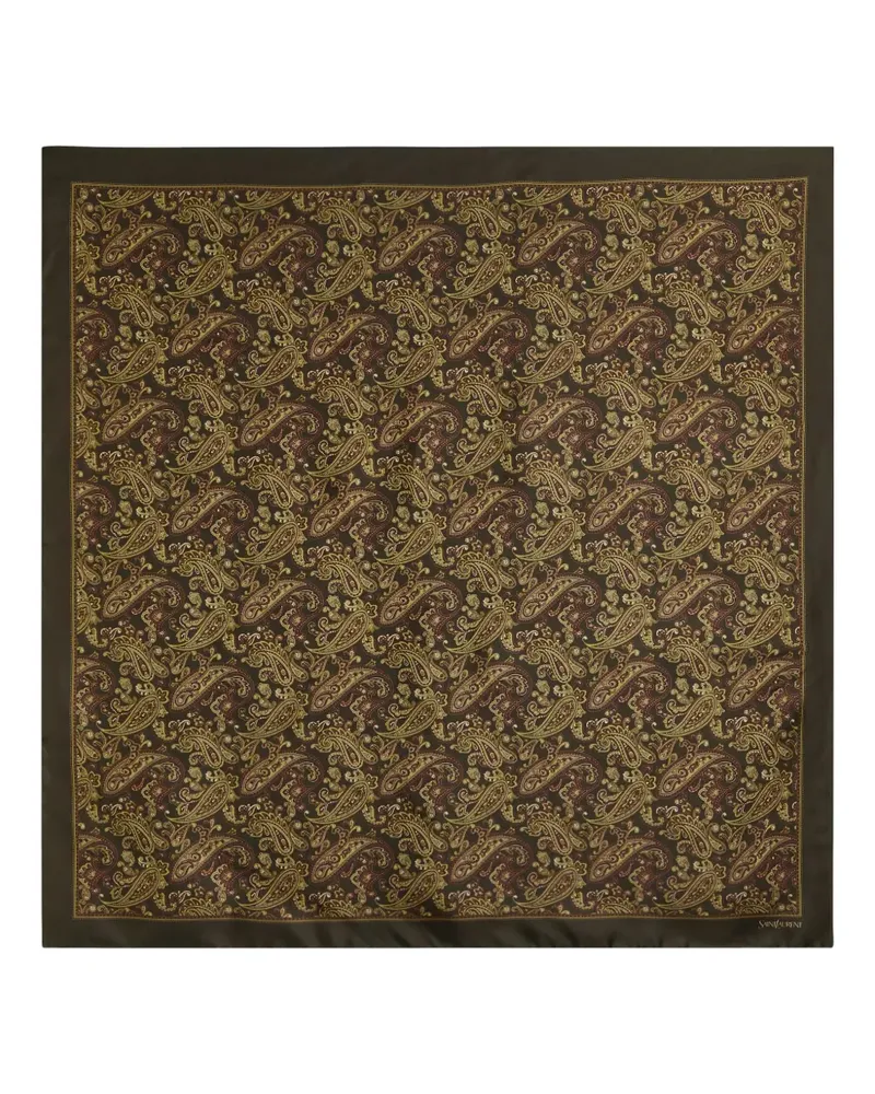 Saint Laurent Schal aus Paisley-Twill - Grün Grün