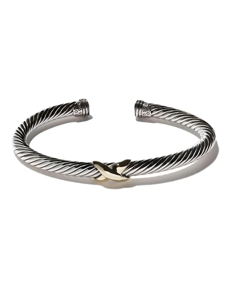 David Yurman 14kt X Station Gelbgold- und Sterlingsilber-Armband Silber