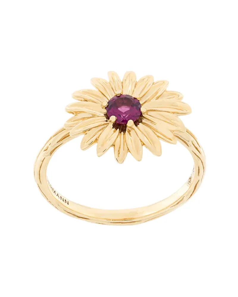 Aurélie Bidermann 18kt Gelbgoldring mit Granat - Metallic Metallic