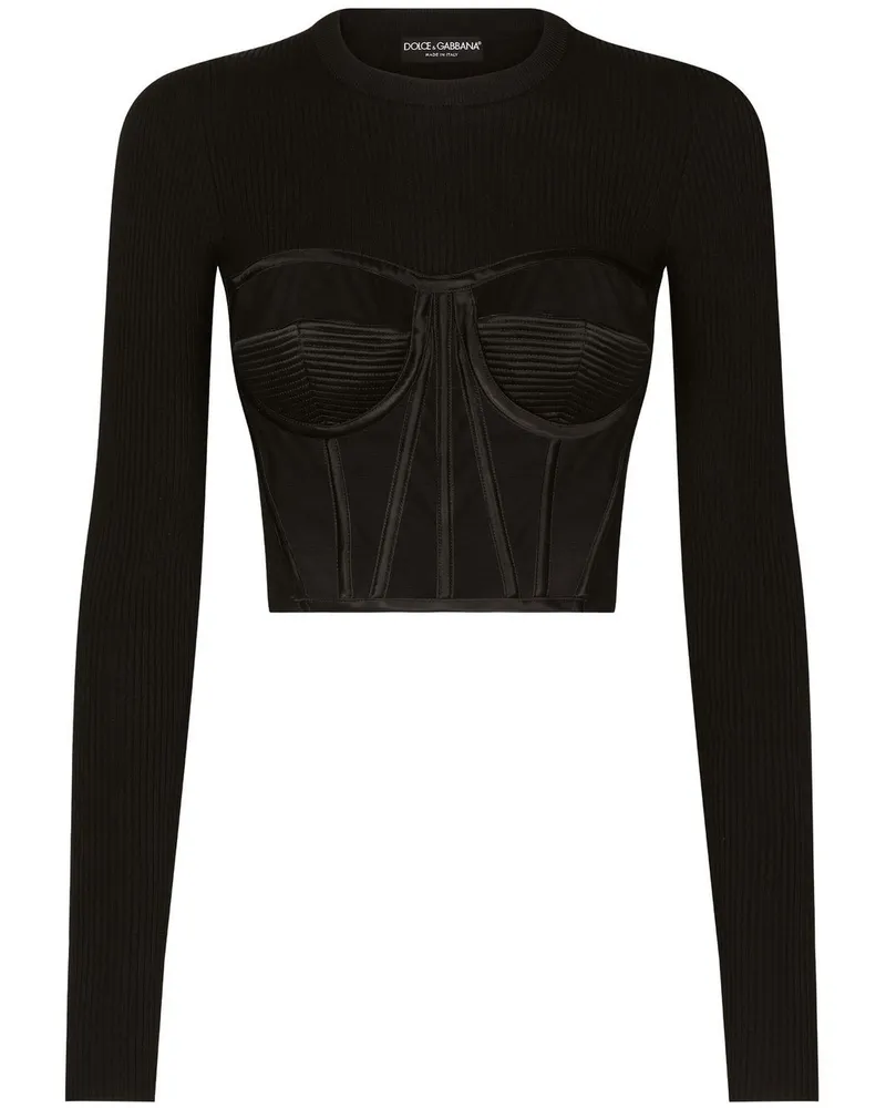 Dolce & Gabbana Gerippter Pullover - Schwarz Schwarz