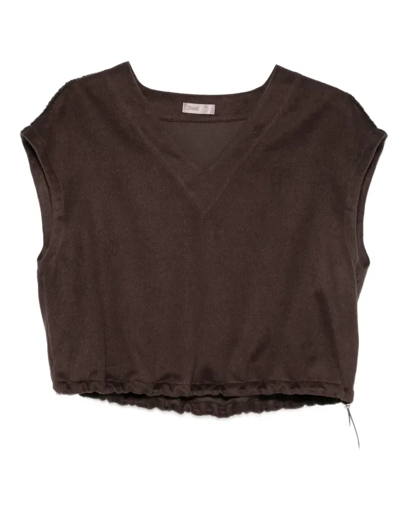 Herno V-neck vest - Braun Braun