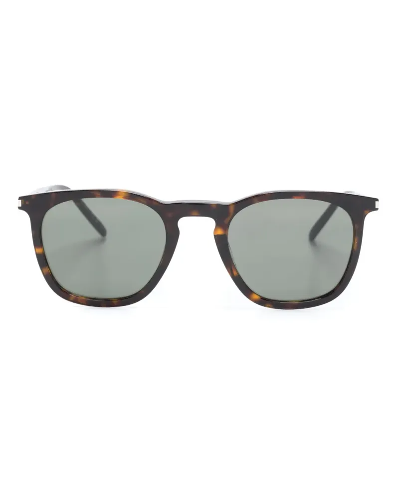 Saint Laurent Eckige Sonnenbrille in Schildpattoptik - Braun Braun