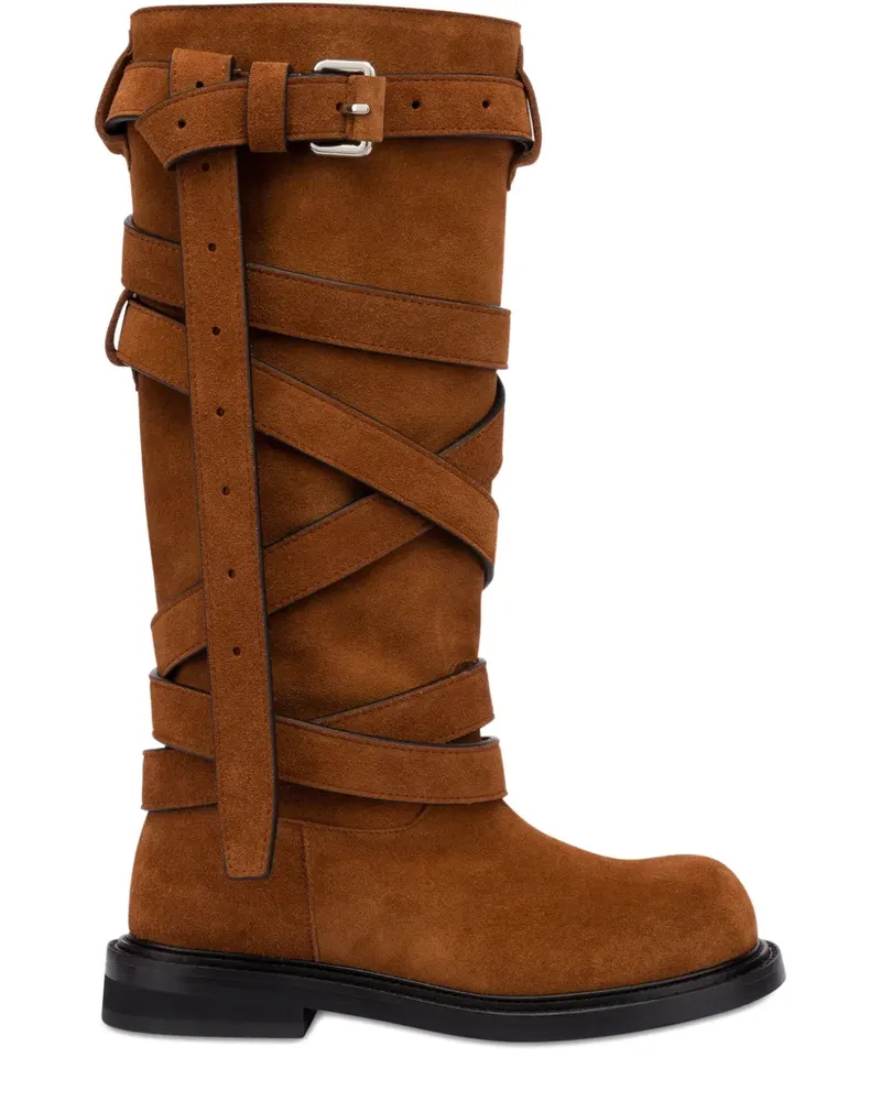 Moschino Bikerstiefel aus Wildleder - Braun Braun