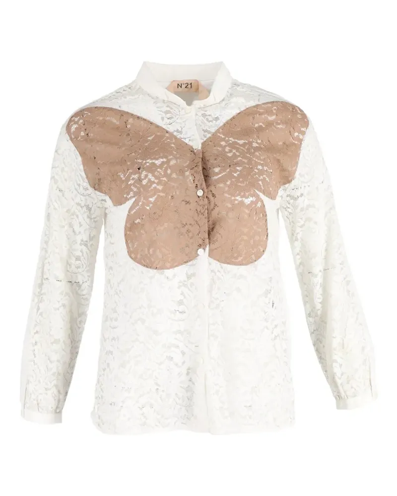 N° 21 long-sleeve lace shirt - Weiß Weiß