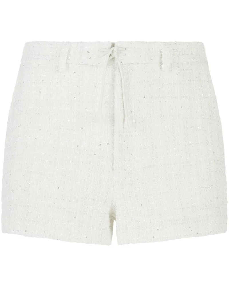 GCDS Tweed-Shorts mit Pailletten Weiß