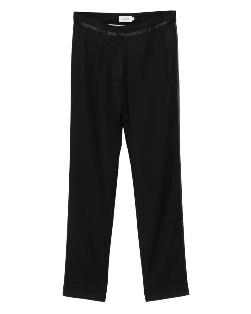 BARENA Hose mit Satinborten - Schwarz Schwarz
