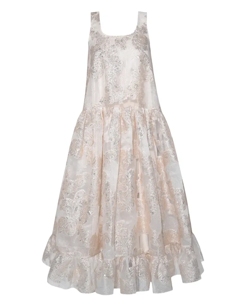 ANOUKI embroidered sleeveless midi dress - Nude Nude