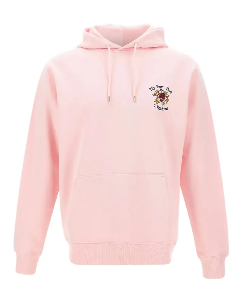 Drôle de Monsieur Hoodie mit Blumenstickerei - Rosa Rosa