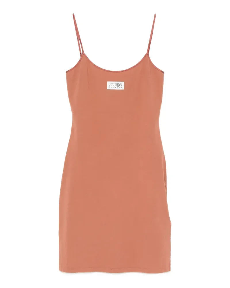 Maison Margiela logo-patch mini dress - Orange Orange