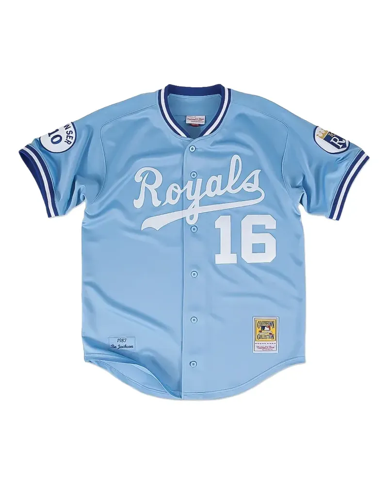 Mitchell & Ness MLB Bo Jackson Road "1987 Kansas City Royals" Hemd - Blau Blau