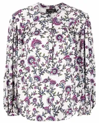 Isabel Marant Brunille Bluse mit blumigem Print Weiß