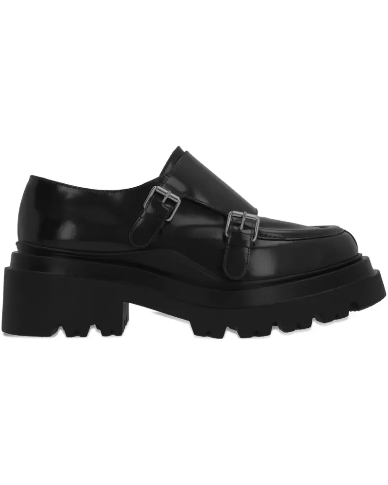 PLAN C Loafer aus Leder 60mm - Schwarz Schwarz