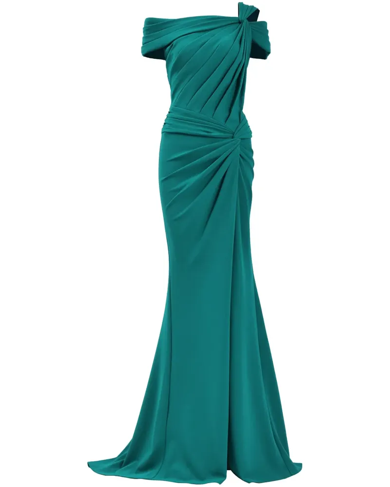 Tadashi Shoji Asymmetrisches Abendkleid mit Knoten - Rot Rot