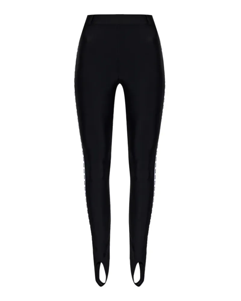 Moschino logo-tape stirrup leggings - Schwarz Schwarz