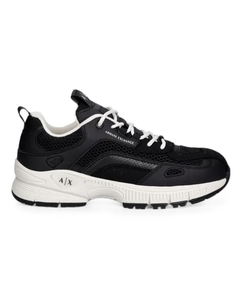 Armani Exchange panelled mesh-insert sneakers - Schwarz Schwarz