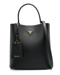 Prada Mittelgroße Panier Handtasche Schwarz