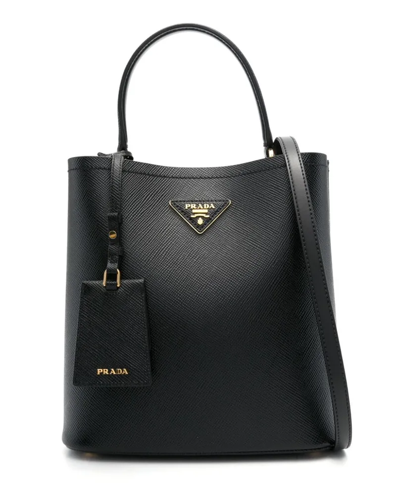 Prada Mittelgroße Panier Handtasche - Schwarz Schwarz