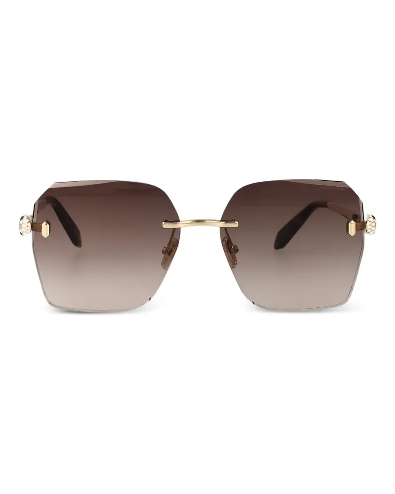 Bulgari Eckige Serpenti Forever Sonnenbrille - Gold Gold