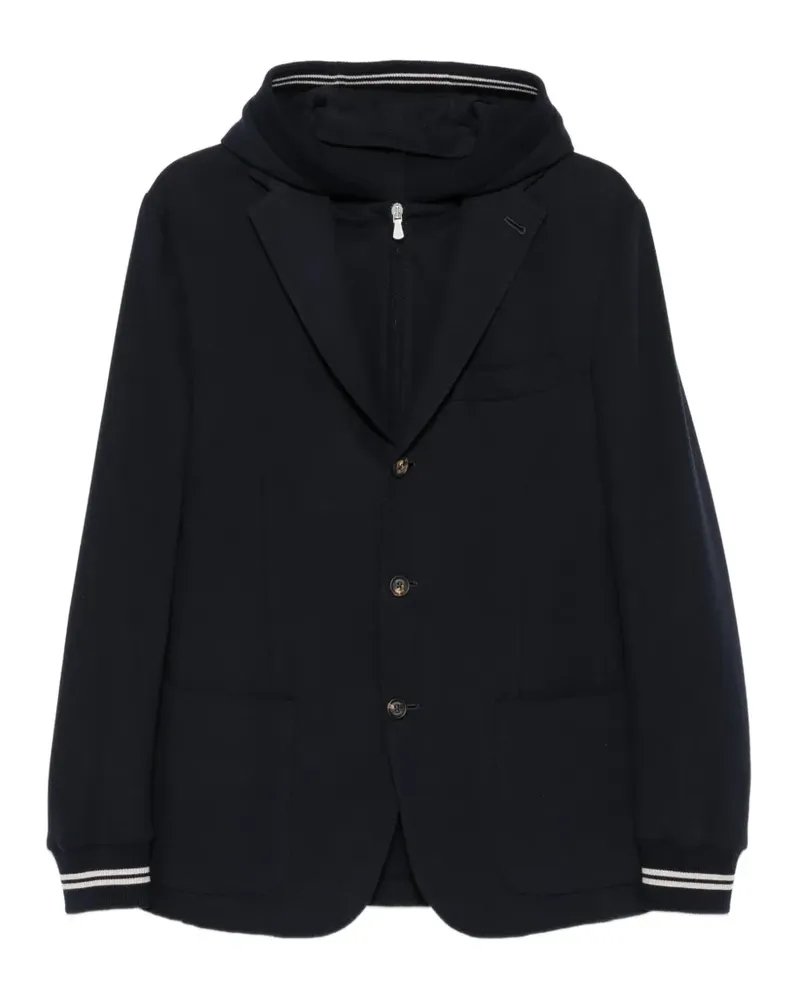 Eleventy Jacke mit Kapuze - Blau Blau