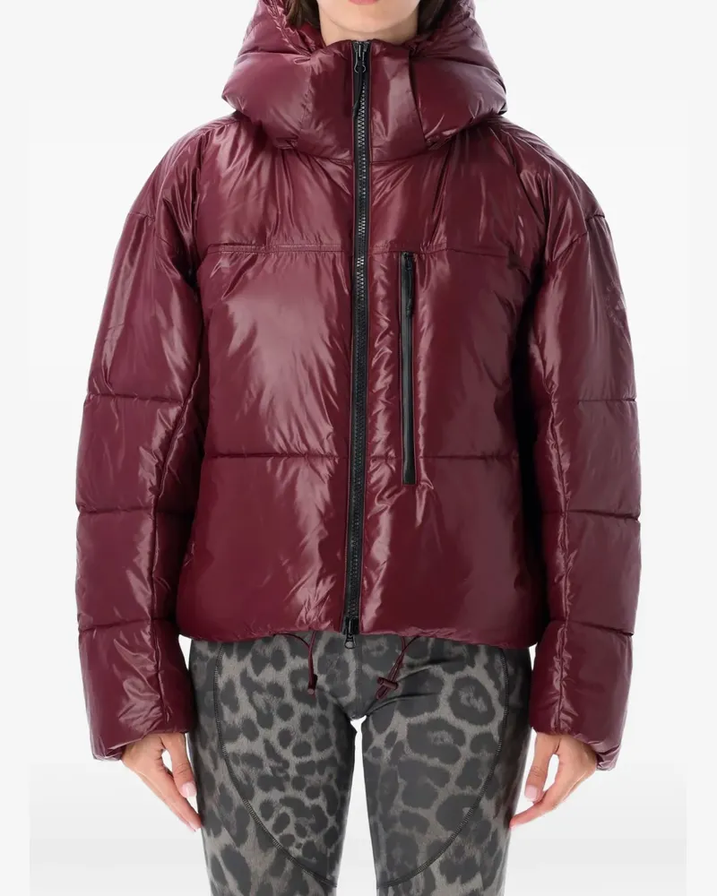 adidas detachable-hood quilted puffer jacket - Violett Violett