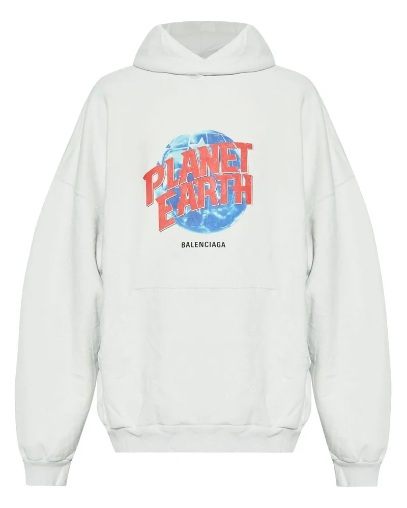 Balenciaga Planet Earth Hoodie - Weiß Weiß