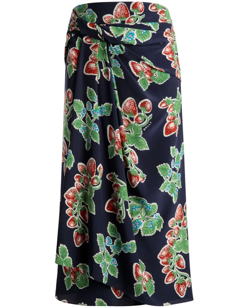 Bally Rock mit Erdbeeren-Print - Blau Blau