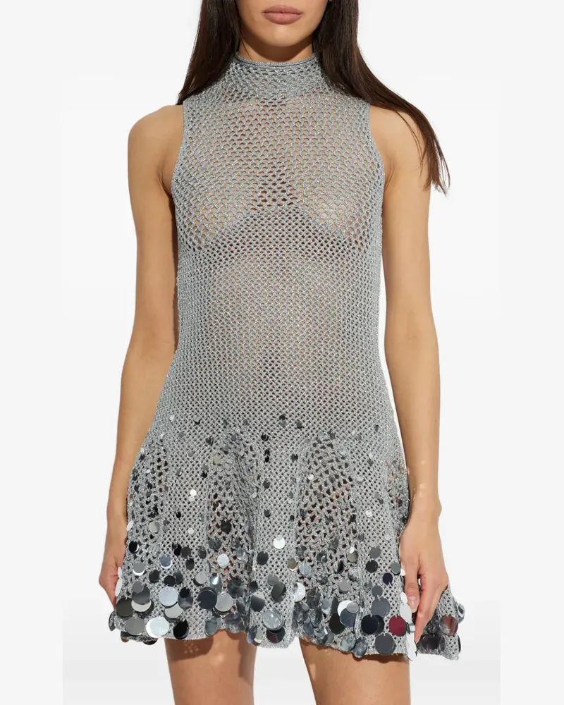 Casablanca Paris sequin-embellished high-neck dress - Silber Silber
