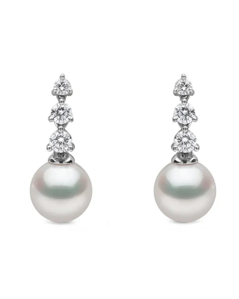 YOKO London 18kt Weißgoldohrringe mit Akoya-Perle und Diamanten - Silber Silber