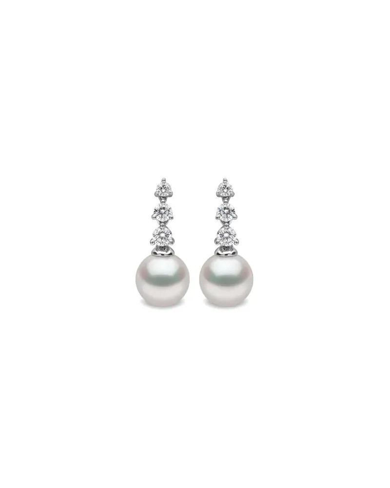 YOKO London 18kt Weißgoldohrringe mit Akoya-Perle und Diamanten - Silber Silber